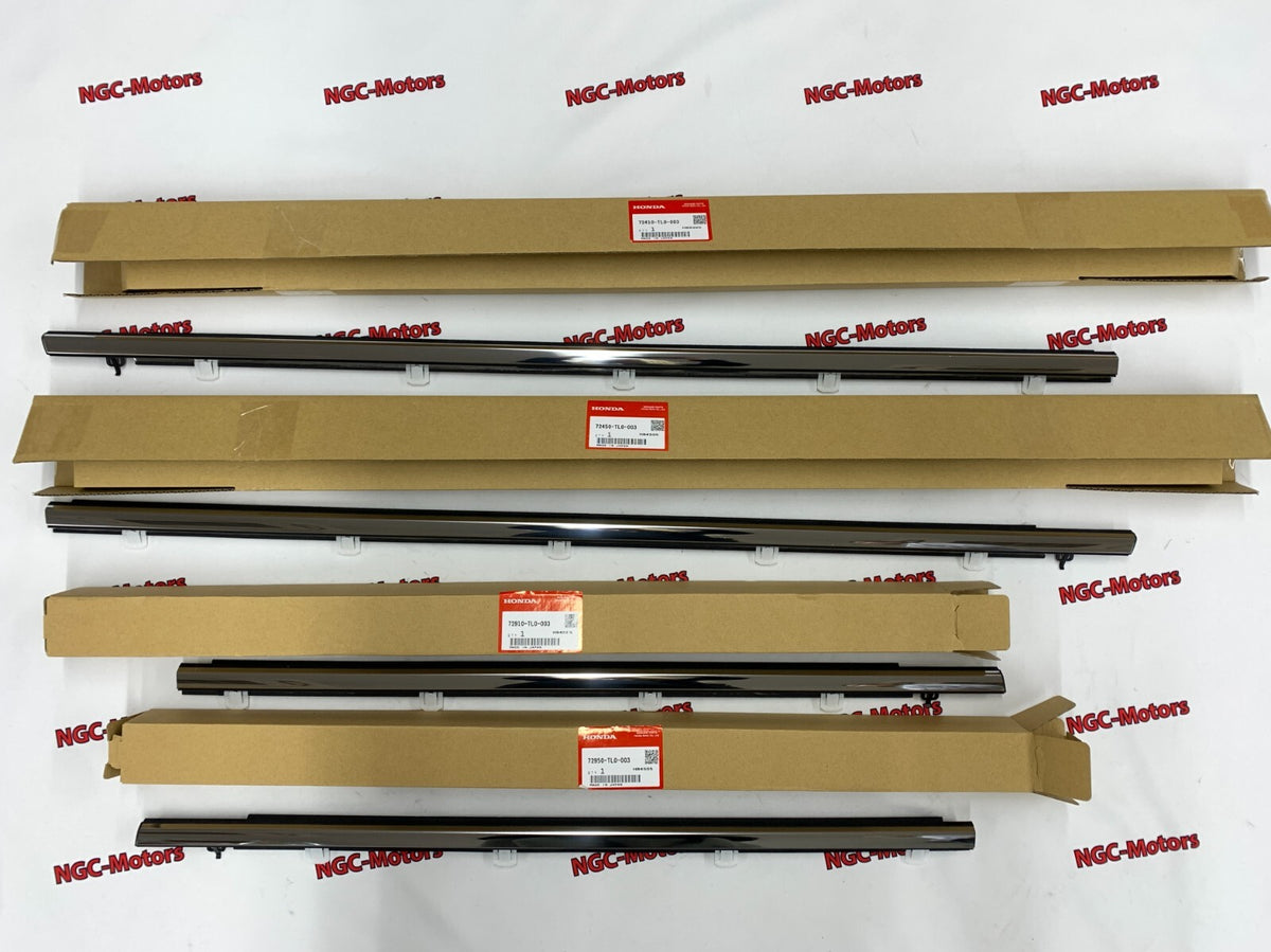 Honda ACURA genuine 4pcs Window Molding Weatherstrip Trim Chrome TSX Sedan 09-14