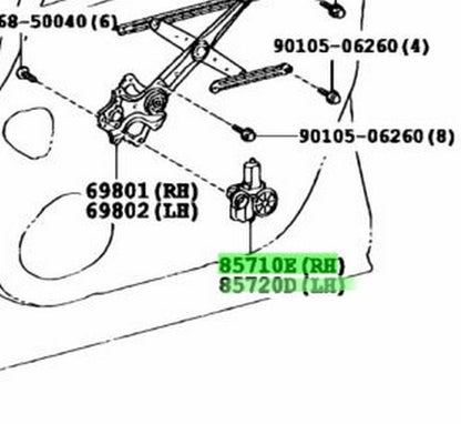 OEM Genuine LEXUS RX Power Window Regulator Motor RH LH 85710-48090 85720-481001