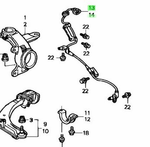 Genuine Honda Front Wheel Speed Sensor Assembly L&R Set OEM 57450/57455-S2H-9521