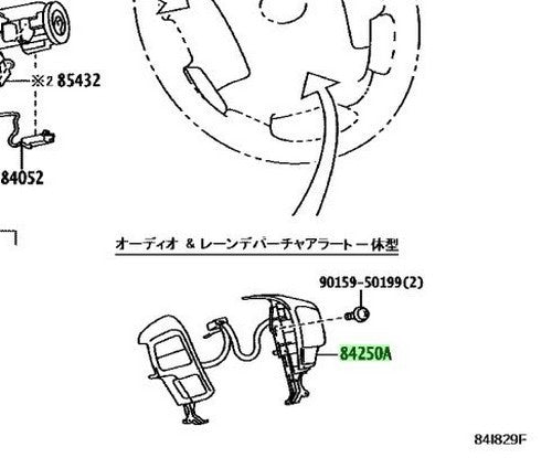 Genuine Toyota Hiace GDH201V Steering Pad Switch Assy w/ LDA OEM 84250-261801