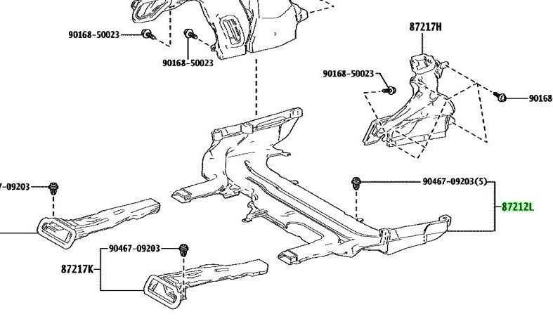 OEM TOYOTA Land Cruiser Lexus LX600/500D LX Series Rear AirDuct No.7 87211-604001