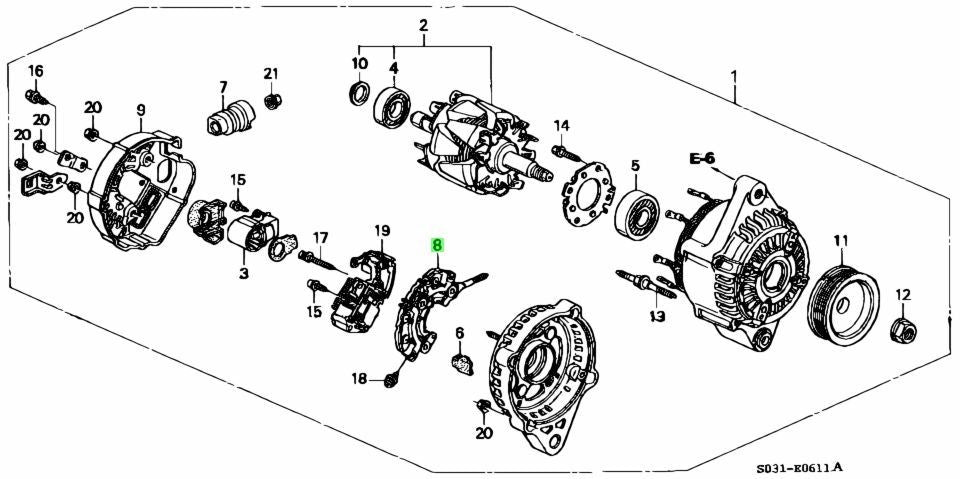 Genuine Honda 31127-PT2-013 Rectifier Assembly1