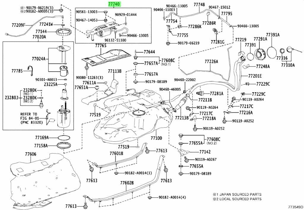 TOYOTA LEXUS RX270/350/450H CharcoalCanister Fuel System Replacement 77740-481501