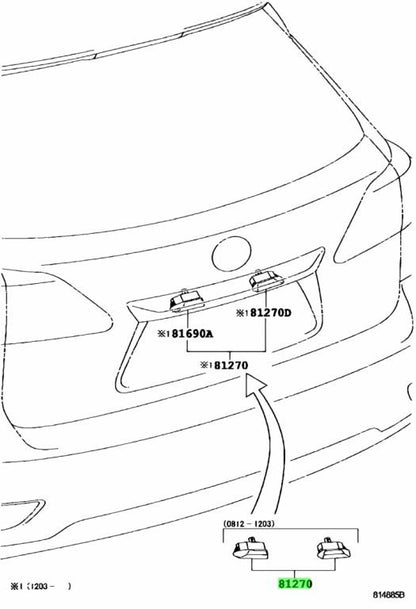 Genuine Toyota Lexus RX270/350/450H License Plate Lamp 81204-480101