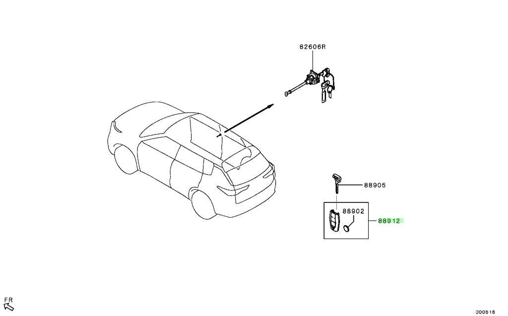 NEW Genuine Mitsubishi Keyless Remote Blank Key OEM 8637C2501
