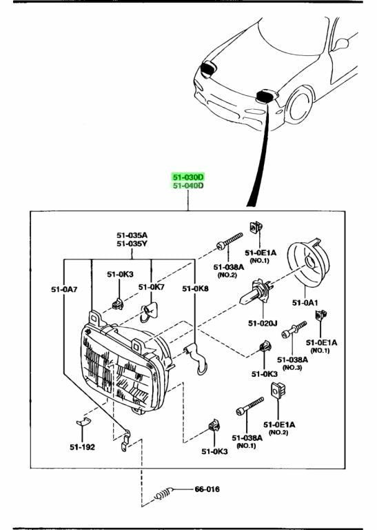 OEM HEADLAMP LAMP R&L SET Genuine Mazda RX-7 FD3S F10051030B/F10051040B
