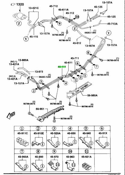 OEM MAZDA MAIN FUEL PIPE RX-7 FD3S FD01-45-1110
