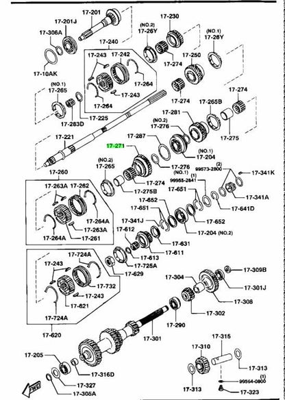 MAZDA RX-7 SPIRIT R MT5 FD3S GEAR,1ST R513-17-270A0