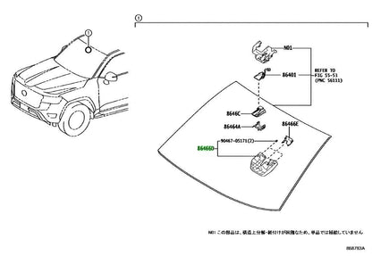 New Genuine Toyota Forward Recognition Camera Cover No.1 86466-60080 OEM1