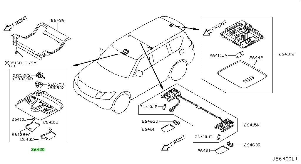 Genuine Nissan Map Lamp Assembly OEM 26430-1LA2A0