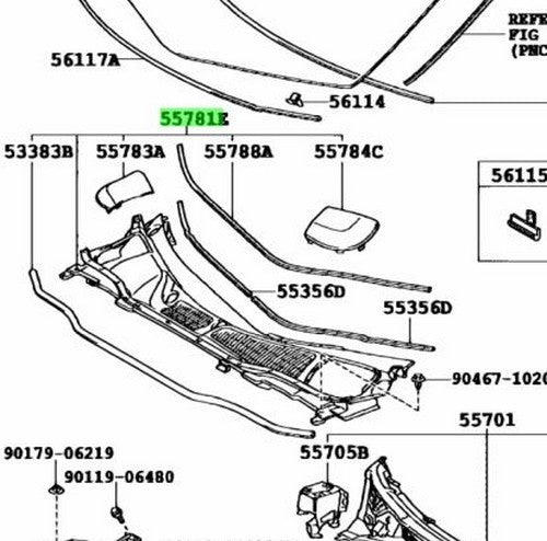 OEM TOYOTA Lexus RX270/350/450H Cowl Top Ventilator Louver Sub-Assy 55708-480901