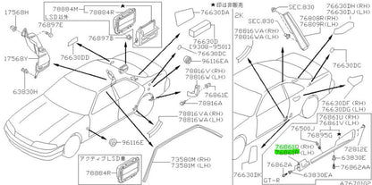 OEM MUDGUARD CENTER FRONT R&L SET Nissan GT-R R33 BCNR33 76852-24U03/76853-24U030