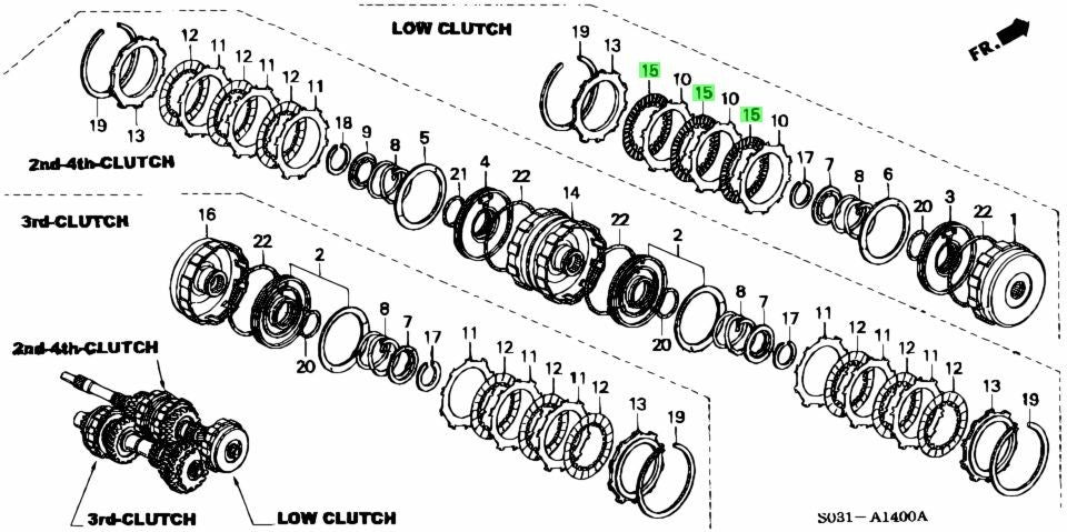 OEM Honda Integra Civic CR-V Del Sol AT Clutch Disk 22644-P4X-003 Genuine0