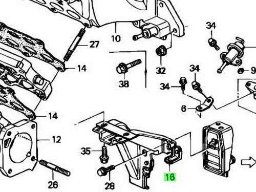OEM Honda Acura Integra DC2 GS-R B18C Intake Manifold Stay Bracket 17132-P72-0001