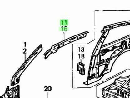 OEM Honda Civic EG 92-95 Roof Side Rail R/L Set 64211-SR3-300ZZ 64611-SR3-300ZZ1