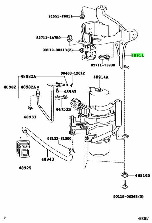 48911-50050 Toyota Bracket, height control compressor 4891150050, New Genuine OE0