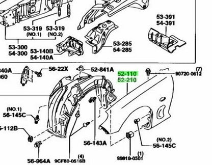 OEM MAZDA FRONT FENDER PANEL LH/RH SET RX-7 FD3S F100-52-111F F100-52-211F1