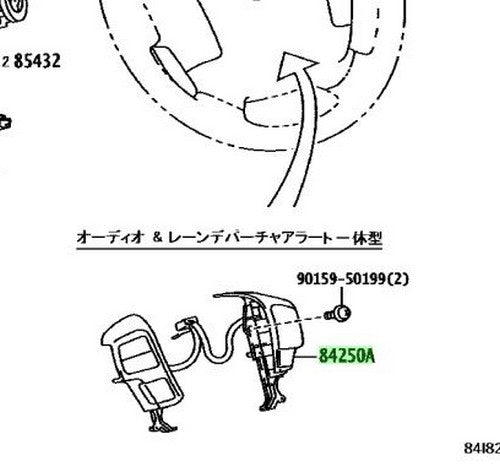 Genuine Toyota Hiace GDH201V Dark Prime Steering Pad Switch Assy OEM 84250-261301