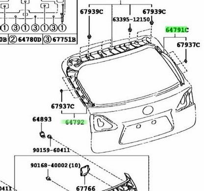 Genuine TOYOTA LEXUS RX270/350/450H BackTrim RH LH 64791-48051-B0 64792-48061-B01