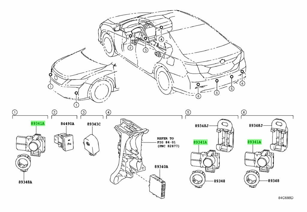 Genuine Toyota Land Cruiser Prado 150 Rear Parking Sensor 4T3 89341-33210-E31