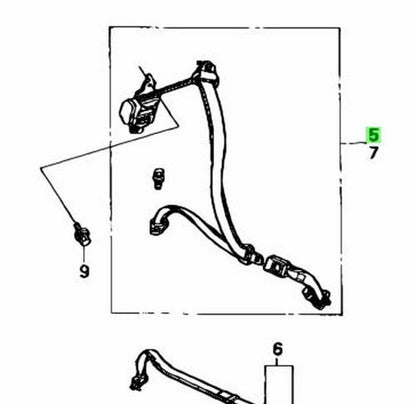 OEM Honda Civic EG6 EG Hatchback 82400-SR3-J02ZA RH Rear Seat Belt Assembly1