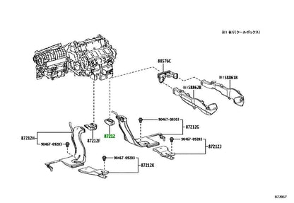 OEM Genuine TOYOTA Lexus Rear Air Duct No.3 Rear AC HVAC 87212-60150 87212601500