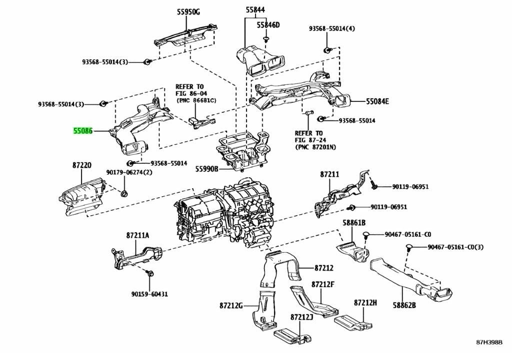 OEM Genuine TOYOTA Lexus Heater To RegisterDuct No.3 Assy 55086-76050 55086760500