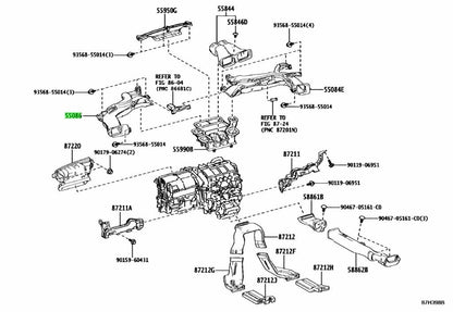 OEM Genuine TOYOTA Lexus Heater To RegisterDuct No.3 Assy 55086-76050 55086760500