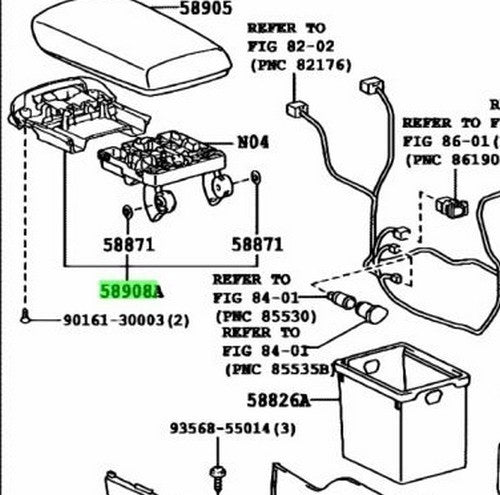 OEM TOYOTA LEXUS RX270/350/450H Console Compartment DoorLock SubAssy 58908-480211