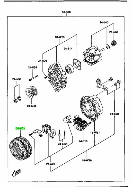 OEM Mazda RX-7 FD3S N3A1-18-W45 Alternator Stator Genuine0