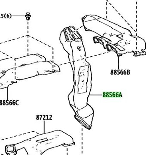 TOYOTA Alphard Lexus LM 350H/500H Seat CoolerAirDuct No.1 88566-V2020 88566V20201