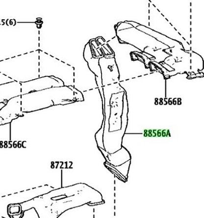 TOYOTA Alphard Lexus LM 350H/500H Seat CoolerAirDuct No.1 88566-V2020 88566V20201