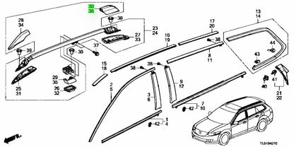 OEM Accord Tourer DBA-CW2 Roof Rack Rail Luggage Carrier-Cover Cap R&L SET