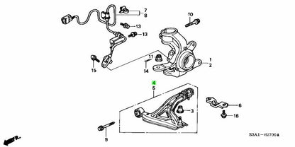 Honda Genuine OEM Front Lower Control Arm RH 51350-S3A-003 Acty HA6 HA71