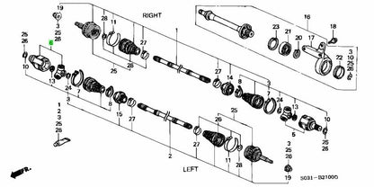 NEW Genuine Honda Inner CV Joint Assembly OEM 44310-S0A-9000