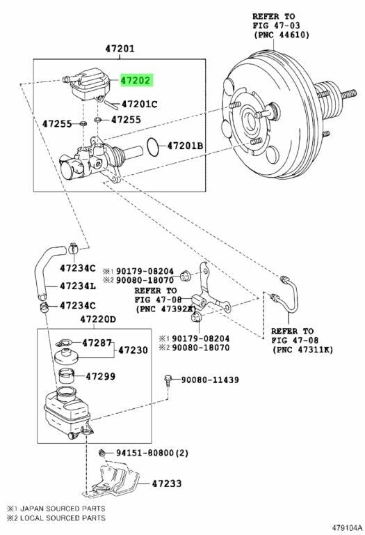 OEM RESERVOIR SUB-ASSY, BRAKE MASTER CYLINDER Toyota Lexus RX270 RX350 AGL10