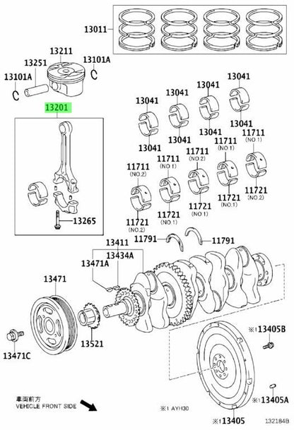 OEM Genuine Toyota Connecting Rod Sub AssemblyEngine 13201-39226-B0 1320139226B01