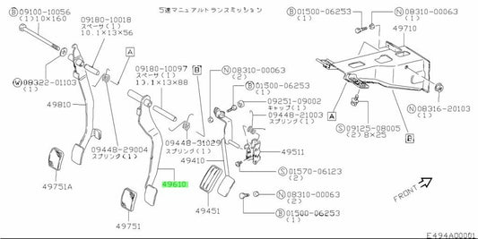 OEM Genuine SUZUKI Jimny Brake Pedal Assembly BrakeSystem 49610-80100 49610801000