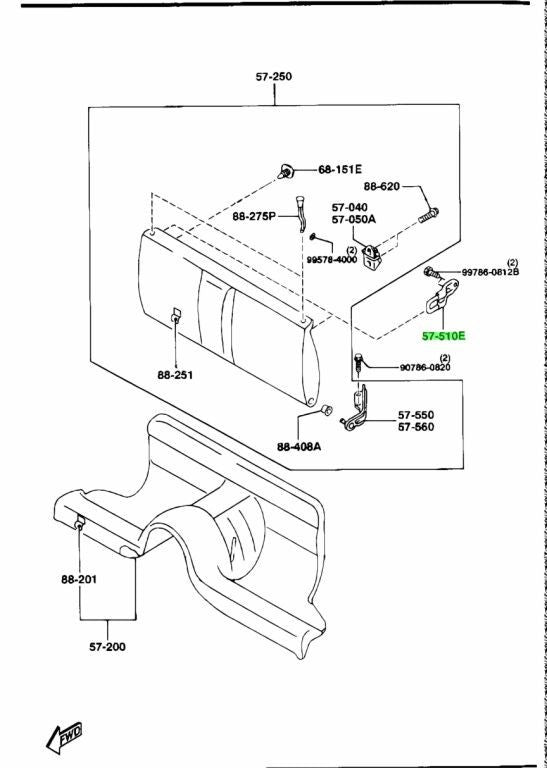 Mazda Genuine RX-7 FD3S Rear Back Striker F100-57-510A F1 OEM New0