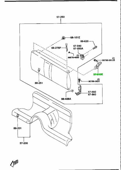 Mazda Genuine RX-7 FD3S Rear Back Striker F100-57-510A F1 OEM New0