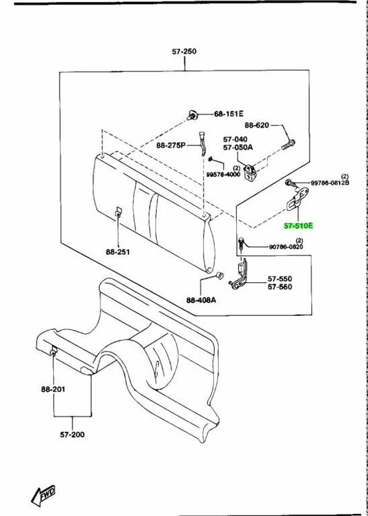 Mazda Genuine RX-7 FD3S Rear Back Striker F100-57-510A F1 OEM New0