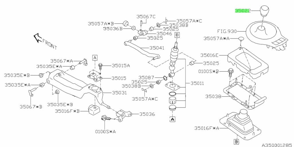 Genuine Subaru Gear Shift Knob OEM 35022-CA0000
