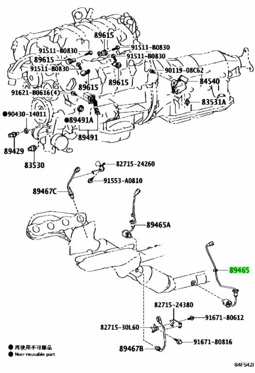 Genuine Toyota Lexus GS GS F IS RC F Oxygen Sensor 89465-532901
