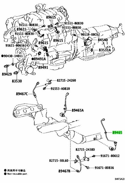 Genuine Toyota Lexus GS GS F IS RC F Oxygen Sensor 89465-532901