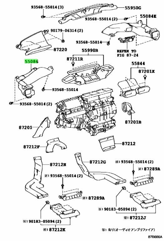 OEM Genuine TOYOTA Lexus Heater To RegisterDuct No.3 Assy 55086-76020 55086760200