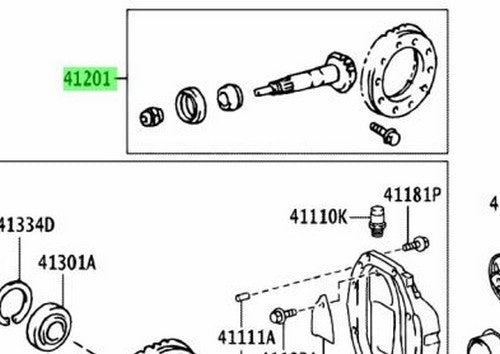 41201-59285 Toyota Final gear kit, differential, rear 4120159285, New Genuine OE1