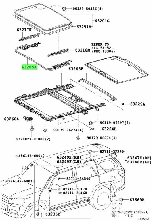 Genuine Toyota 63205-60010 Cable Sub-Assy Sliding Roof Drive 6320560010 OEM1
