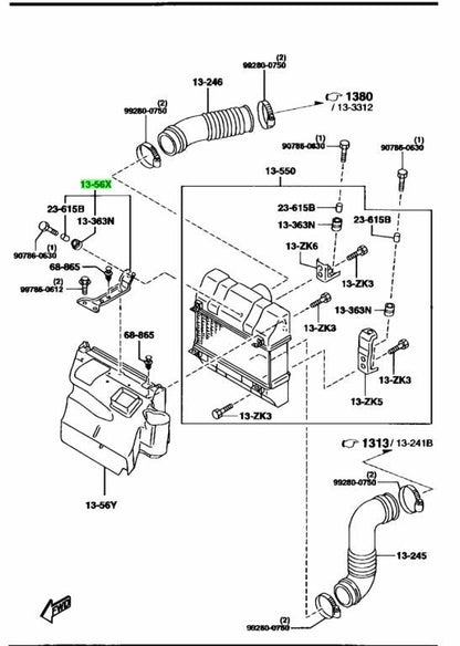 OEM Mazda RX-7 FD3S Intercooler Bracket N3A1-13-56X Genuine1