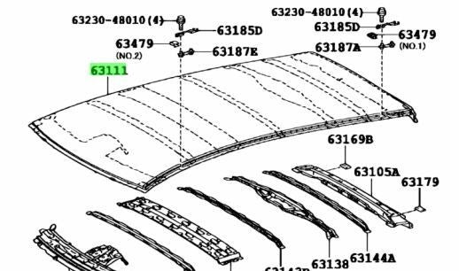 OEM Genuine TOYOTA LEXUS RX270/350/450H Roof Panel Body Repair Part 63111-481301