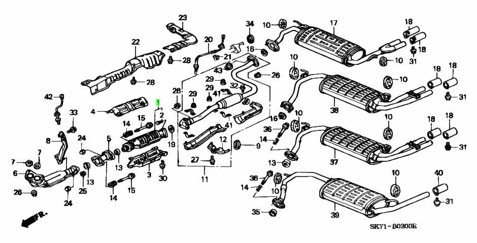 OEM Honda Civic EK4 Del Sol EG2 Catalytic Converter Genuine 18160-P30-J100
